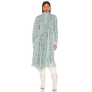 LOVESHACKFANCY Avie Duster in Sky Blue Plaid